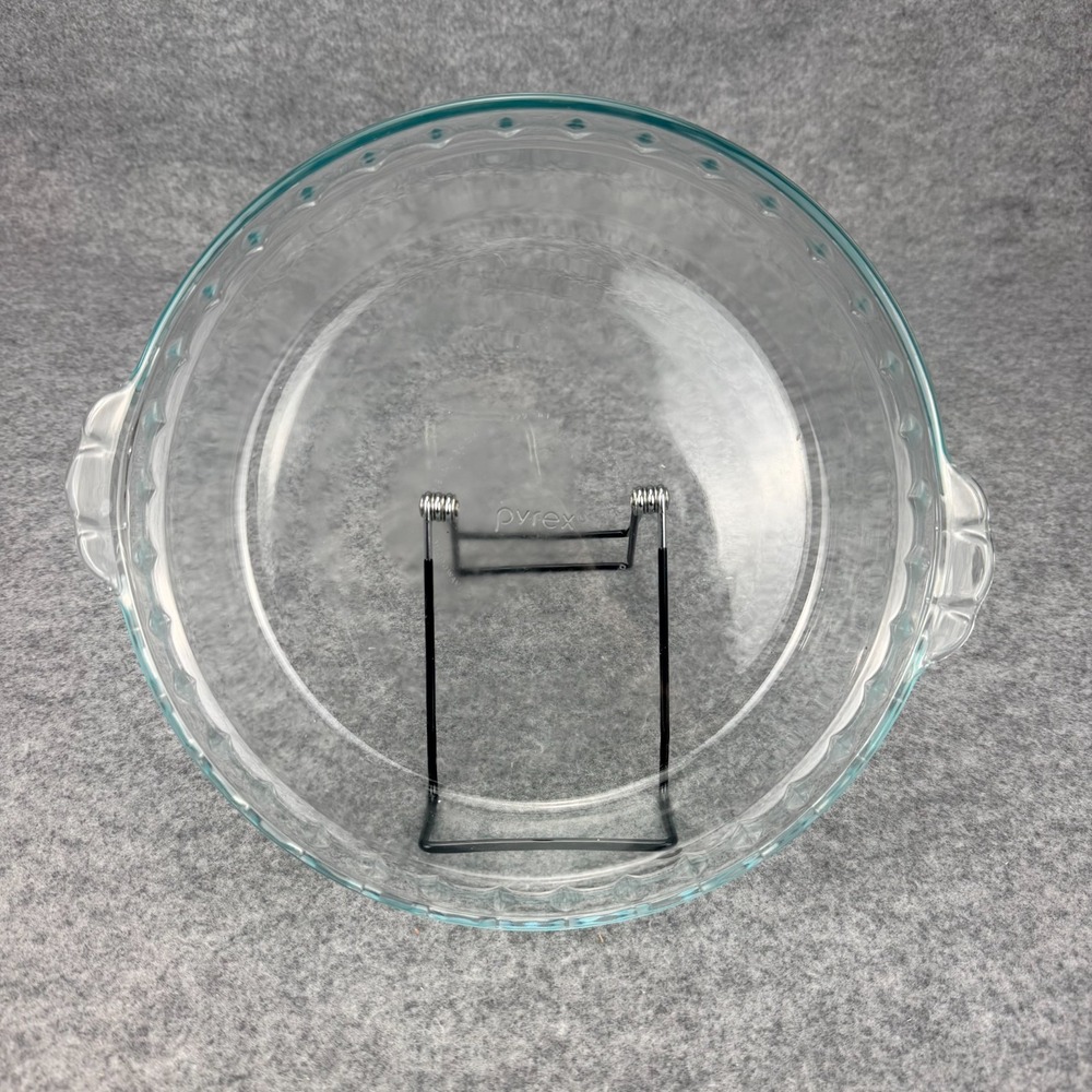 Vintage Pyrex 229 10in Glass Pie Plate Baking Dish Clear USA Fluted Edge